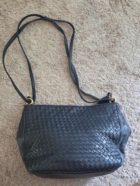 Aspects Blue Leather Woven Leather Bag